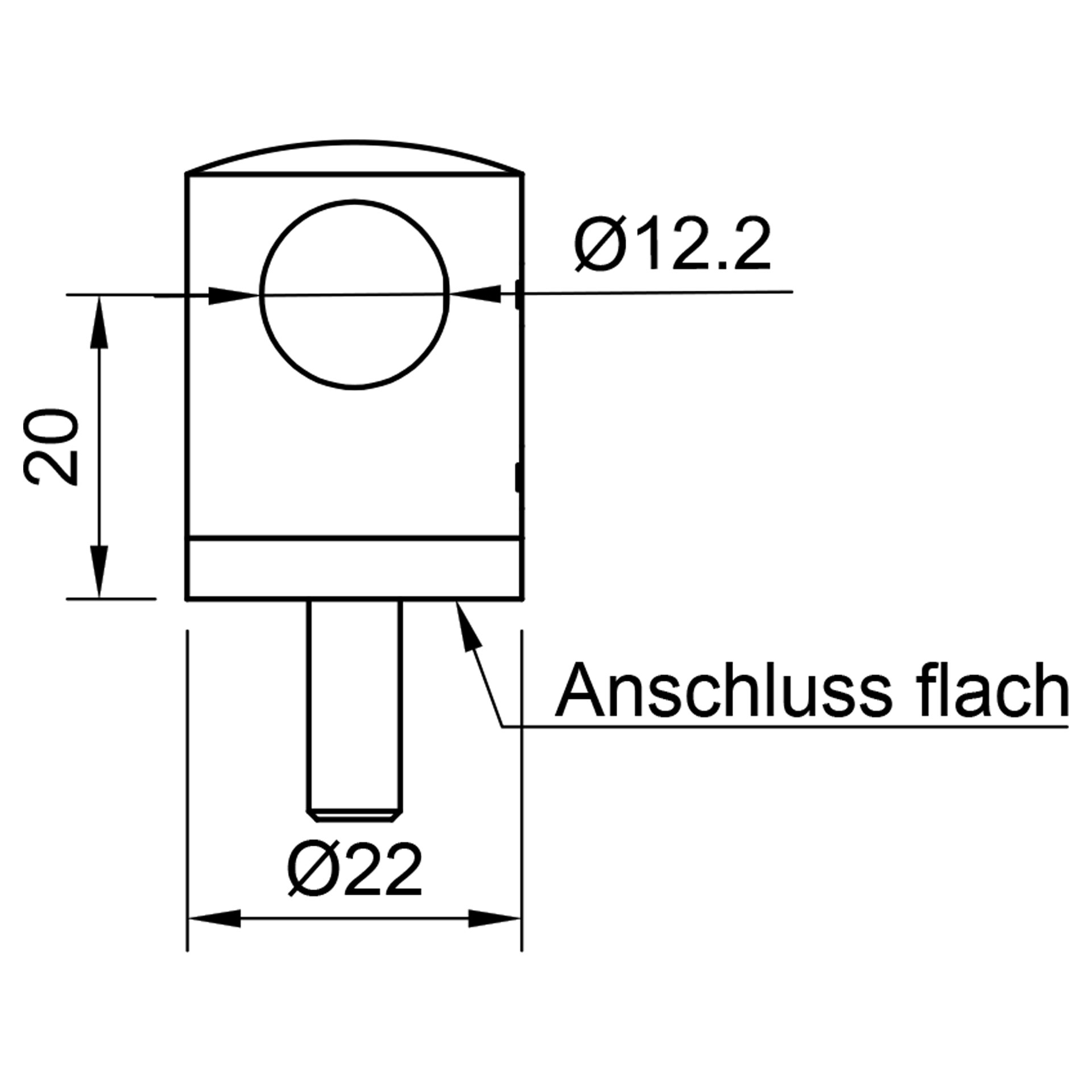 Stabhalter 20mm - Flach